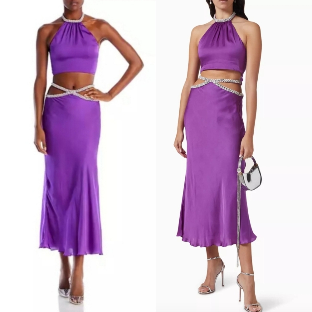 🔥YAURA Fife Midi Purple Skirt in Viscose